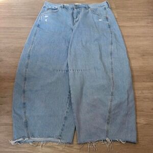 38W Blue Baggy Balloon Style Light Wash Denim Jeans Y2K Vintage 2000s
